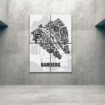 Place of letters Bamberg Rathaus - 140x200cm-as-4-part-stretcher