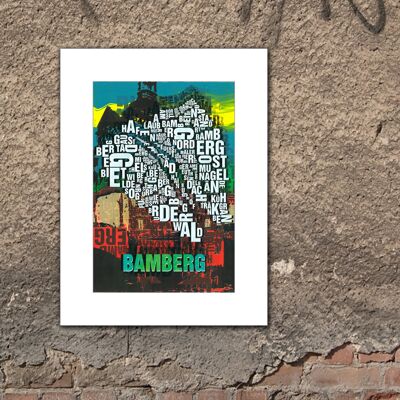 Buchstabenort Bamberg Rathaus Kunstdruck - 30x40cm-passepartout