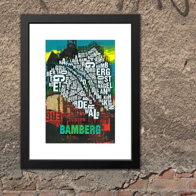 Place of letters Bamberg town hall art print - 30x40cm-passepartout-framed