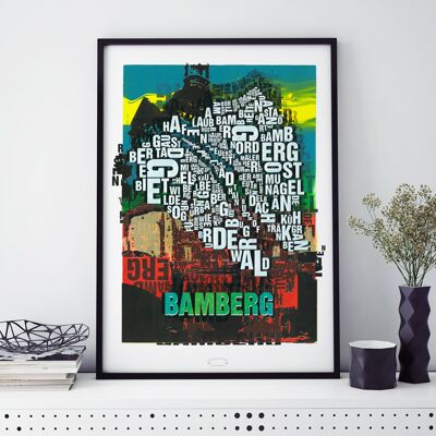 Place of letters Bamberg town hall art print - 50x70cm-digital print-framed