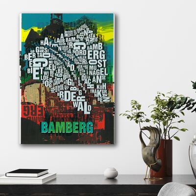 Place of letters Bamberg town hall art print - 50x70cm-canvas-on-stretcher