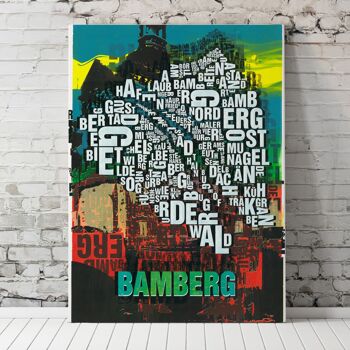 Lieu des lettres Impression d'art de la mairie de Bamberg - 50x70cm-toile-sur-châssis 4