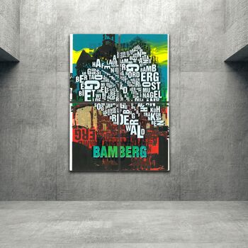 Lieu des lettres Impression d'art de la mairie de Bamberg - 140x200cm-en-4-part-stretcher 1