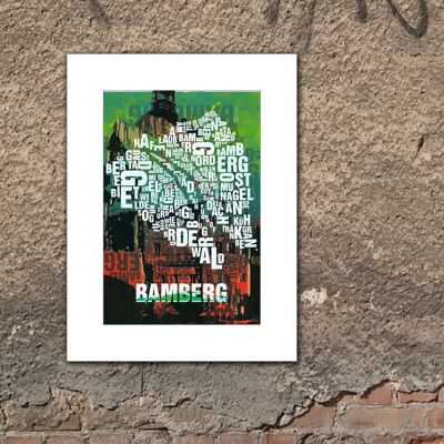 Buchstabenort Bamberg Rathaus Kunstdruck - 30x40 cm-passepartout