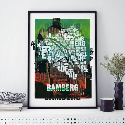 Place of letters Bamberg town hall art print - 50x70 cm-digital print-framed