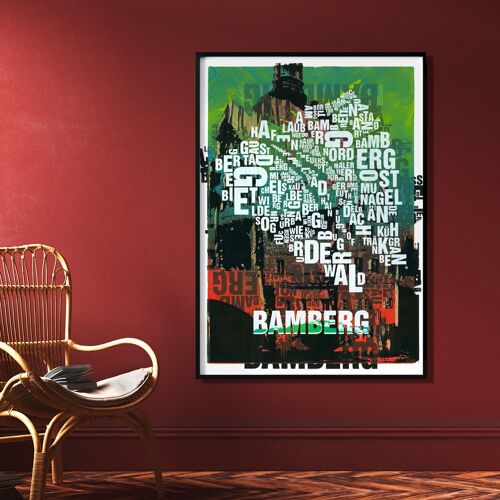 Buchstabenort Bamberg Rathaus Kunstdruck - 70x100 cm-digitaldruck-gerollt
