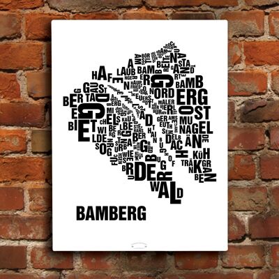 Luogo delle lettere Bamberg Nero su bianco naturale - 40x50cm-tela-su-barella