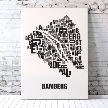 Place des lettres Bamberg noir sur blanc naturel - 140x200cm-en-4-part-stretcher 4