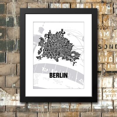 Place of letters Berlin Alexanderplatz - 40x50 passe-partout framed