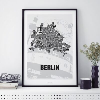 Lugar de letras Berlin Alexanderplatz - 50x70cm-impresión digital-enmarcada