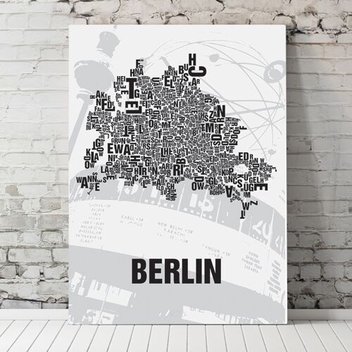 Buchstabenort Berlin Alexanderplatz - 70x100cm-leinwand-auf-keilrahmen