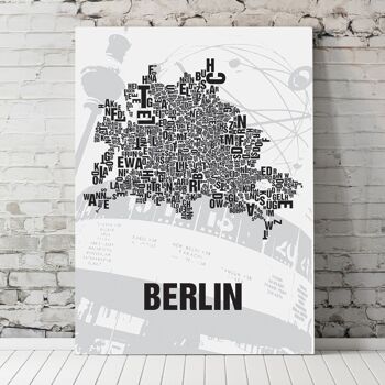 Place des lettres Berlin Alexanderplatz - 70x100cm-toile-sur-châssis 1