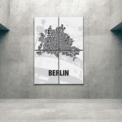 Place of letters Berlin Alexanderplatz - 140x200cm-as-4-part-stretcher