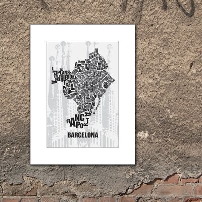 Place of letters Barcelona Sagrada Familia - 30x40cm-passepartout