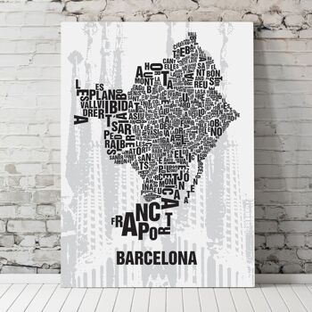 Lettre lieu Barcelona Sagrada Familia - 40x50 passe-partout encadré 3