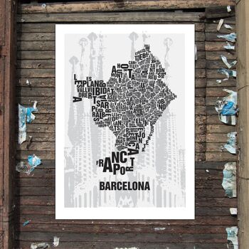 Emplacement de la lettre Barcelona Sagrada Familia - Impression numérique 50x70cm 1