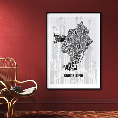 Place of letters Barcelona Sagrada Familia - 70x100cm-digital print-rolled