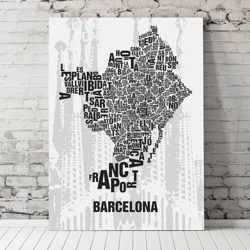 Buchstabenort Barcelona Sagrada Familia - 70x100cm-leinwand-auf-keilrahmen