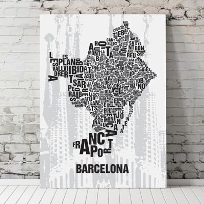 Place of letters Barcelona Sagrada Familia - 70x100cm-canvas-on-stretcher