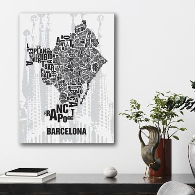 Buchstabenort Barcelona Sagrada Familia - 50x70cm-leinwand-auf-keilrahmen