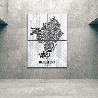 Place des lettres Barcelona Sagrada Familia - 140x200cm-comme-4-part-stretch