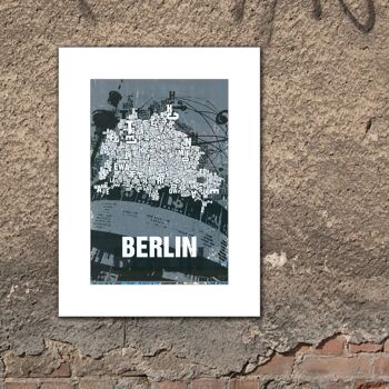 Lieu des lettres Berlin Alexanderplatz impression d'art - 30x40cm-passepartout 1