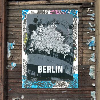 Lieu des lettres Berlin Alexanderplatz impression d'art - 30x40cm-passepartout 3