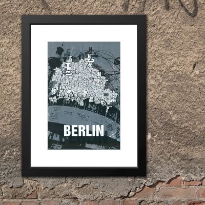 Luogo delle lettere Berlin Alexanderplatz stampa d'arte - 30x40cm-passepartout-incorniciato