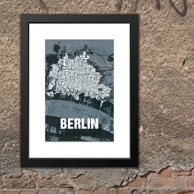 Lugar de letras Berlín Alexanderplatz lámina - 30x40cm-passepartout-enmarcado