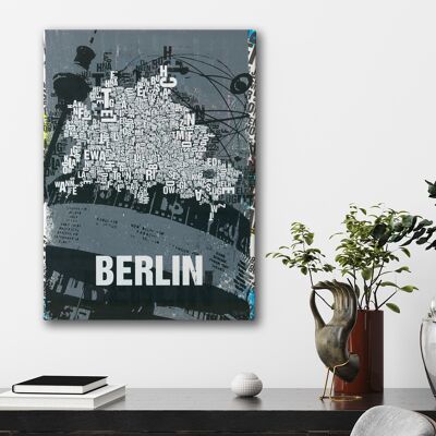 Buchstabenort Berlin Alexanderplatz Kunstdruck - 50x70cm-leinwand-auf-keilrahmen