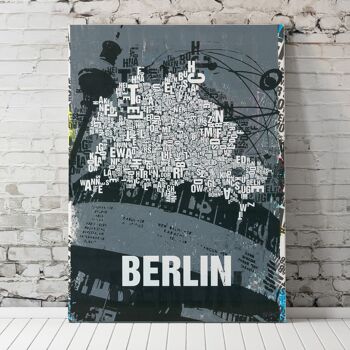 Lieu des lettres Berlin Alexanderplatz impression d'art - 70x100cm-toile-sur-châssis 1