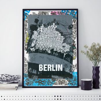 Lieu des lettres Berlin Alexanderplatz impression d'art - 70x100cm-toile-sur-châssis 2
