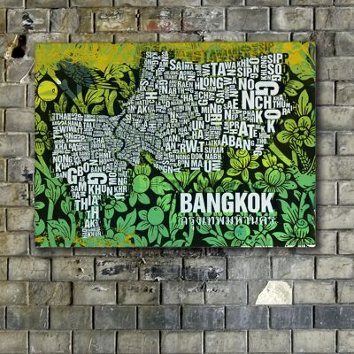 Buchstabenort Bangkok Kunstdruck - 50x70cm-leinwand-auf-keilrahmen