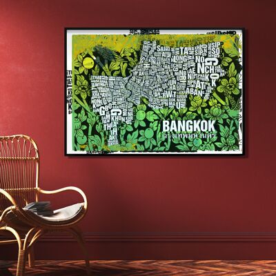 Lettre emplacement Bangkok impression d'art - 70x100cm-impression numérique-roulée