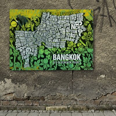 Buchstabenort Bangkok Kunstdruck - 70x100cm-leinwand-auf-keilrahmen