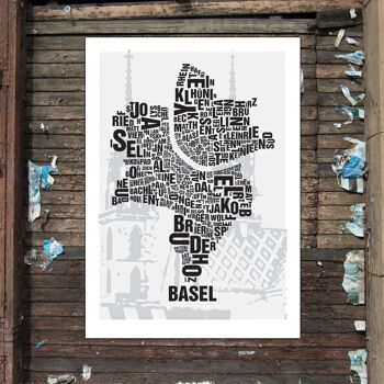 Place des lettres Basel Basler Münster - 30x40cm-passepartout-encadré 3