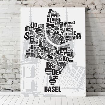 Place des lettres Basel Basler Münster - 30x40cm-passepartout-encadré 4