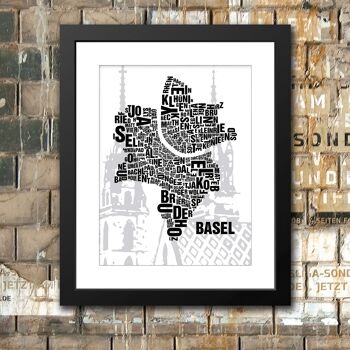 Lieu de la lettre Basel Basler Münster - 40x50 passe-partout encadré 1