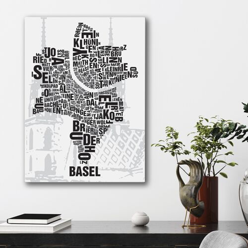 Buchstabenort Basel Basler Münster - 50x70cm-leinwand-auf-keilrahmen