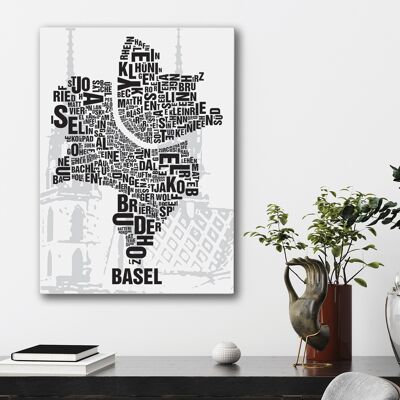 Place of letters Basel Basler Münster - 50x70cm-canvas-on-stretcher