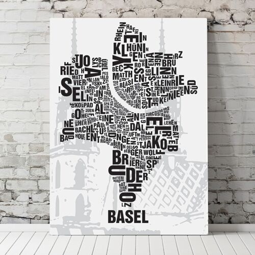 Buchstabenort Basel Basler Münster - 70x100cm-leinwand-auf-keilrahmen