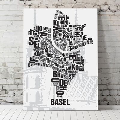 Lugar de letras Basel Basler Münster - 70x100cm-lienzo-en-camilla