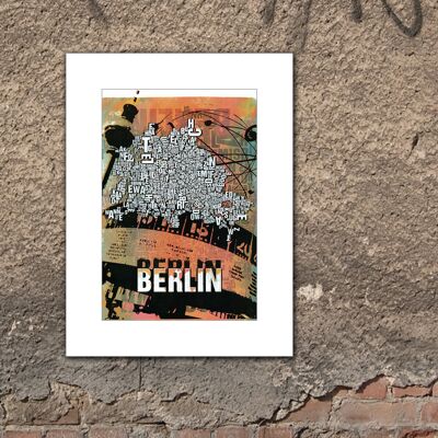 Luogo delle lettere Berlin Alexanderplatz stampa d'arte - 30x40 cm-passepartout