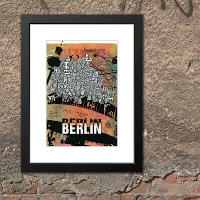 Place of letters Berlin Alexanderplatz art print - 30x40 cm-passepartout-framed