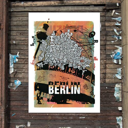 Buchstabenort Berlin Alexanderplatz Kunstdruck - 50x70 cm-digitaldruck