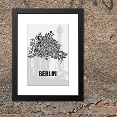 Letter location Berlin Funkturm - 30x40cm-passepartout-framed