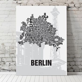 Lettre emplacement Berlin Funkturm - 30x40cm-passepartout-encadré 3