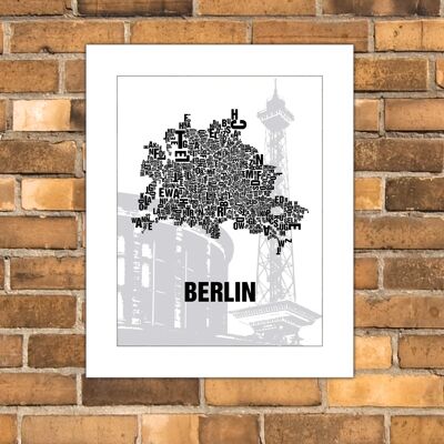 Letra ubicación Berlin Funkturm - 40x50cm-passepartout