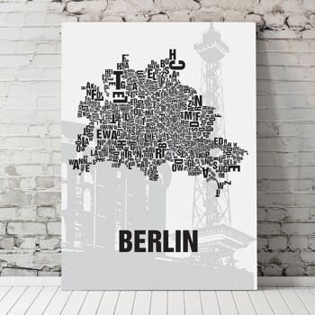 Place des lettres Berlin Funkturm - 40x50cm-toile-sur-châssis 3