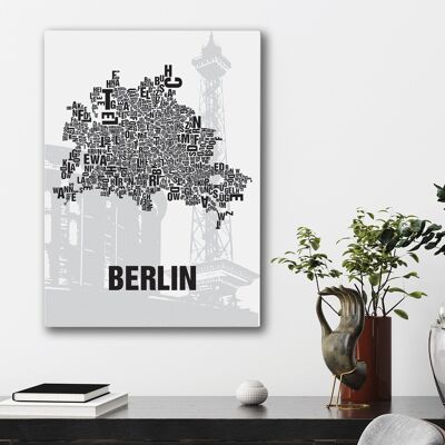 Luogo delle lettere Berlin Funkturm - 50x70cm-tela-su-barella